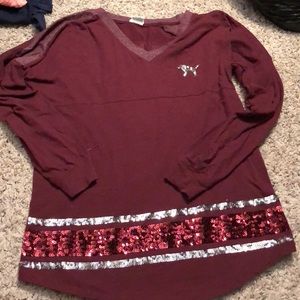 long sleeve pink shirt